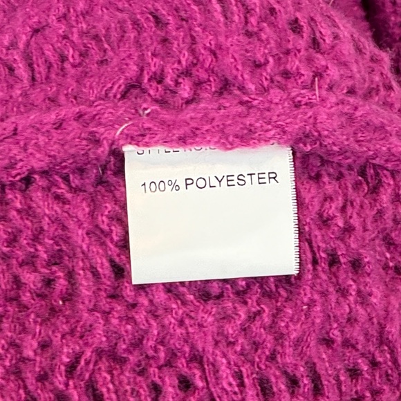Pink Martini Textured Knit Open Cardigan | Fushia Purple Cozy Layer - Picture 10 of 13